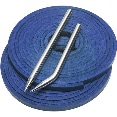Aeesio Softball Baseball Glove Lace, Mitt Lace Repair Kit Includes 2 Leather Laces and Lacing Needle for Catcher's Glove (Blue)