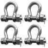 YANYUCB Bow Shackle, Heavy Duty D Ring Shackle, Marine Grade 316 Stainless Steel Boat Anchor Kit Screw Shackle with Cotter Pin(1/2 inch 4 Pack) view 1