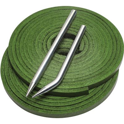 Aeesio Softball Baseball Glove Lace, Mitt Lace Repair Kit Includes 2 Leather Laces and Lacing Needle for Catcher's Glove (Green)