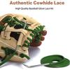 Aeesio Softball Baseball Glove Lace, Mitt Lace Repair Kit Includes 2 Leather Laces and Lacing Needle for Catcher's Glove (Green) view 3