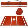 Meooeck Baseball Batting Mat 10' X 3.8' Softball Inlaid Home Plate Turf Hitting Mats Batters Box with Carry Strap Non-Slip Backing for Cage Indoor Outdoor(Brown)
