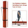 Meooeck Baseball Batting Mat 10' X 3.8' Softball Inlaid Home Plate Turf Hitting Mats Batters Box with Carry Strap Non-Slip Backing for Cage Indoor Outdoor(Brown) view 3