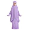 khimar Dress for Muslim Girls Hijab Scarf Full Length Ramadan Eid Long Abaya Robe Skirts Prayer Clothes for Kids Jilbab Arabian Islamic Muslim Girls Burka Thobe Purple 5-6 Years view 1