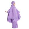 khimar Dress for Muslim Girls Hijab Scarf Full Length Ramadan Eid Long Abaya Robe Skirts Prayer Clothes for Kids Jilbab Arabian Islamic Muslim Girls Burka Thobe Purple 5-6 Years view 3