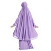 khimar Dress for Muslim Girls Hijab Scarf Full Length Ramadan Eid Long Abaya Robe Skirts Prayer Clothes for Kids Jilbab Arabian Islamic Muslim Girls Burka Thobe Purple 5-6 Years view 4