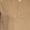 Men's Casual Linen Henley Shirts Long Sleeve Regular Fit Tops Lightweight Chinese Vintage T-Shirt (Medium,Khaki) view 4