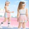 SPFAS Girls Pleated Tennis Skirt with Pockets Shorts Girl's Athletic Golf Skirt for Running School Cheerleading 4-15 Years view 2