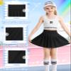 SPFAS Girls Pleated Tennis Skirt with Pockets Shorts Girl's Athletic Golf Skirt for Running School Cheerleading 4-15 Years Black view 3