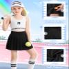 SPFAS Girls Pleated Tennis Skirt with Pockets Shorts Girl's Athletic Golf Skirt for Running School Cheerleading 4-15 Years Black view 4