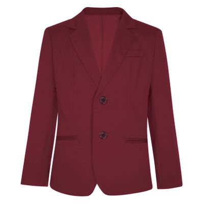 YONGHS Boys Classic Fit Sport Blazer Long Sleeve Lapel Suit Jacket Single Breasted Outerwear Coat Burgundy 12 Years
