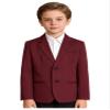YONGHS Boys Classic Fit Sport Blazer Long Sleeve Lapel Suit Jacket Single Breasted Outerwear Coat Burgundy 12 Years view 3