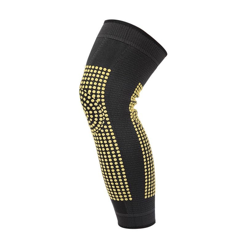 coonitac Winter warm binding knee pads elastic elongated paragraph sports pressurized leg warming brace (Black,X-Large)