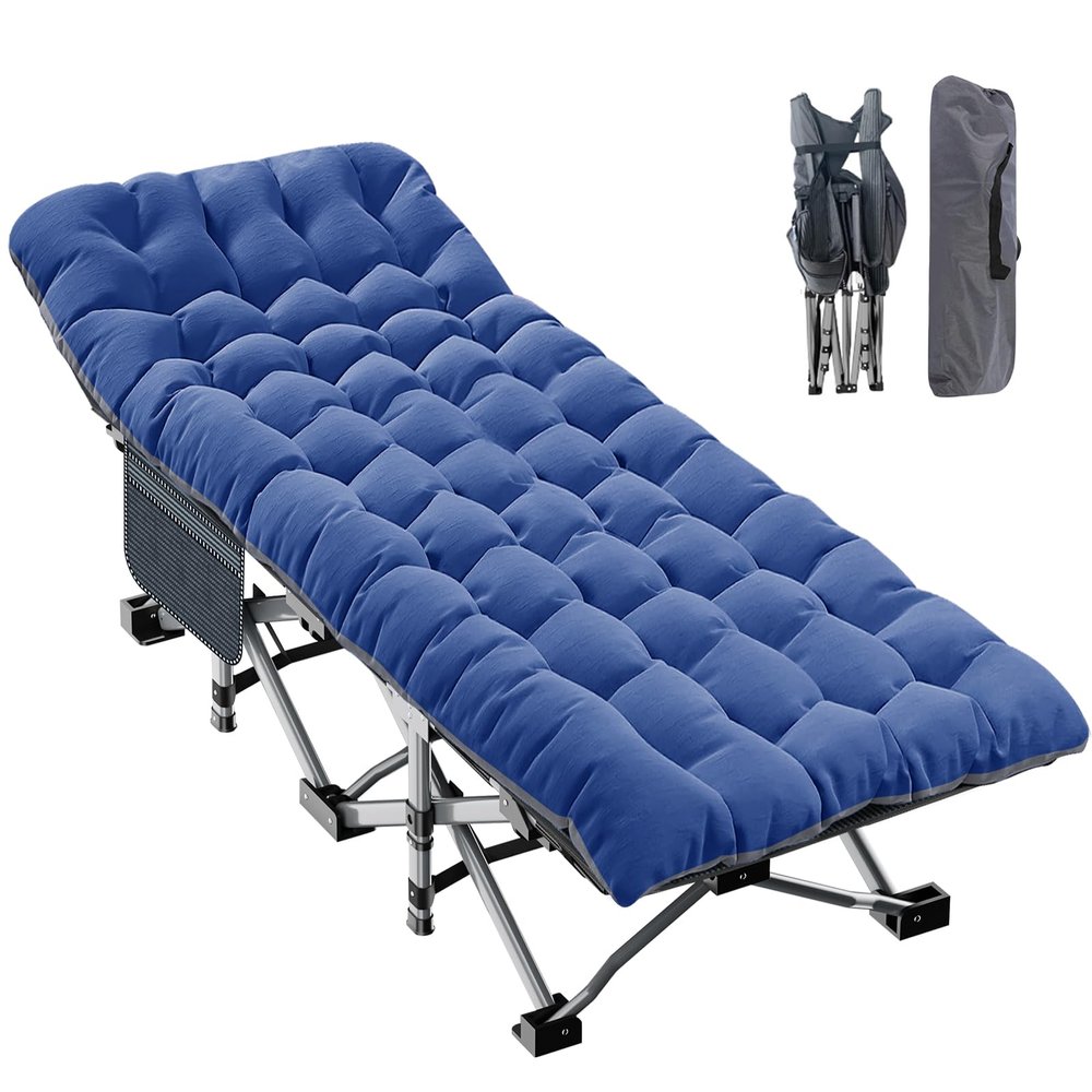 ABORON XXL Camping Cot for Adults 900LBS - 78"32" Oversized Folding Bed with Mattress Pad, Heavy Duty 1200D Oxford Outdoor Cot with Carry Bag