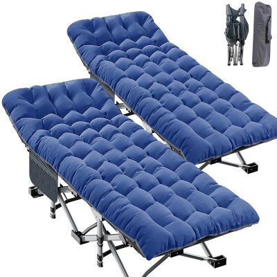 ABORON 2PK XXL Camping Cot for Adults 900LBS - 78"32" Oversized Folding Bed with Mattress Pad, Heavy Duty 1200D Oxford Outdoor Cot with Carry Bag