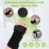 Shappy Bowling Wrist Support Brace with Thumb Spica Splint Right Hand Breathable Wrist Gloves Splint with Removable Aluminum Plate for Women Tendonitis Arthritis Sprains (Black) view 3