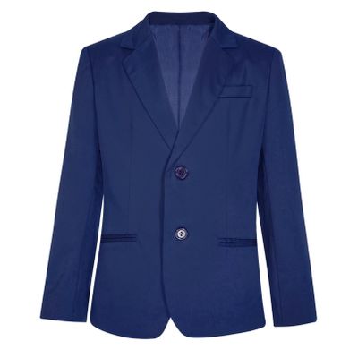 YONGHS Boys Classic Fit Sport Blazer Long Sleeve Lapel Suit Jacket Single Breasted Outerwear Coat Navy 8 Years