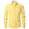Mens Long Sleeve Slim Fit Dress Shirts Regular Fit Business Shirts Textured Casual Button Down Shirts (4X-L,Yellow) view 1