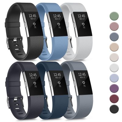 Tobfit 6 PACK Sport Bands Compatible with Fitbit Charge 2 Bands for Women Men, Soft Silicone Waterproof Straps Replacement Wristbands for Fitbit Charge 2 / Charge 2 HR Fitness Tracker, Small