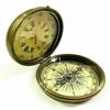 Vintage Brass Compass Tabletop Maritime Compass with Clock Navigational Tool for Hiking Trekking Travelling & Camping view 1