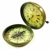 Vintage Brass Compass Tabletop Maritime Compass with Clock Navigational Tool for Hiking Trekking Travelling & Camping view 4