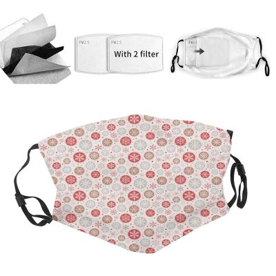 VeJerKK Christmas Reusable Adults Washable Face Mask Gifts,Snowflakes Pattern in Winter Themed,Black Adults Face Masks 3D Cover for Outdoor Sport,Grey