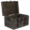Large Wooden Pirate Treasure Chest with Password Lock, Decorative Storage Box for Jewelry, Keepsakes, Makeup, and Holiday Cards, 8.66X5.90X5.31 Inch view 1
