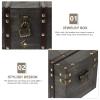 Large Wooden Pirate Treasure Chest with Password Lock, Decorative Storage Box for Jewelry, Keepsakes, Makeup, and Holiday Cards, 8.66X5.90X5.31 Inch view 2