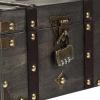 Large Wooden Pirate Treasure Chest with Password Lock, Decorative Storage Box for Jewelry, Keepsakes, Makeup, and Holiday Cards, 8.66X5.90X5.31 Inch view 4