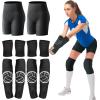 Poen 10 Pcs Volleyball Accessories, Volleyball Shorts Knee Pads and Arm Sleeves with Protection Pad Spandex Shorts for Women Youth Girls Training Dance(Medium) view 1