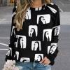 Cute Penguin Women's Crew Neck Sweatshirt Long Sleeve Tops Casual Loose Pullover Sweatshirts M view 3