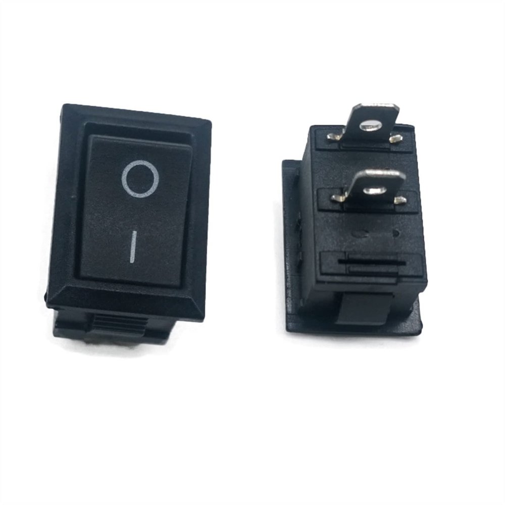 Rocker Switch 50pcs 100pcs Kcd1 21 * 15 mm 2PIN Boat Rocker Switch SPST Snap-in ON/Off Position Snap 6A/250V Copper (Color : Silver, Size : 50 Piece)