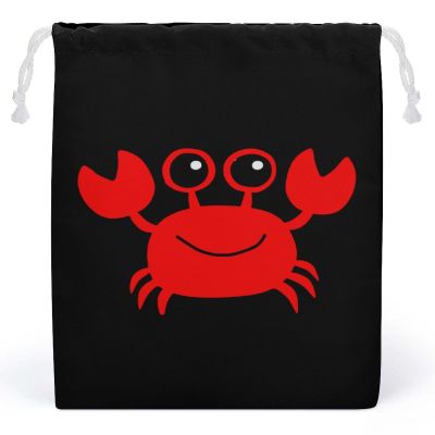 Cute Crab Drawstring Bags Canvas Candy Bags Multipurpose Storage Pouch for Christmas Wedding Party 20 * 25cm