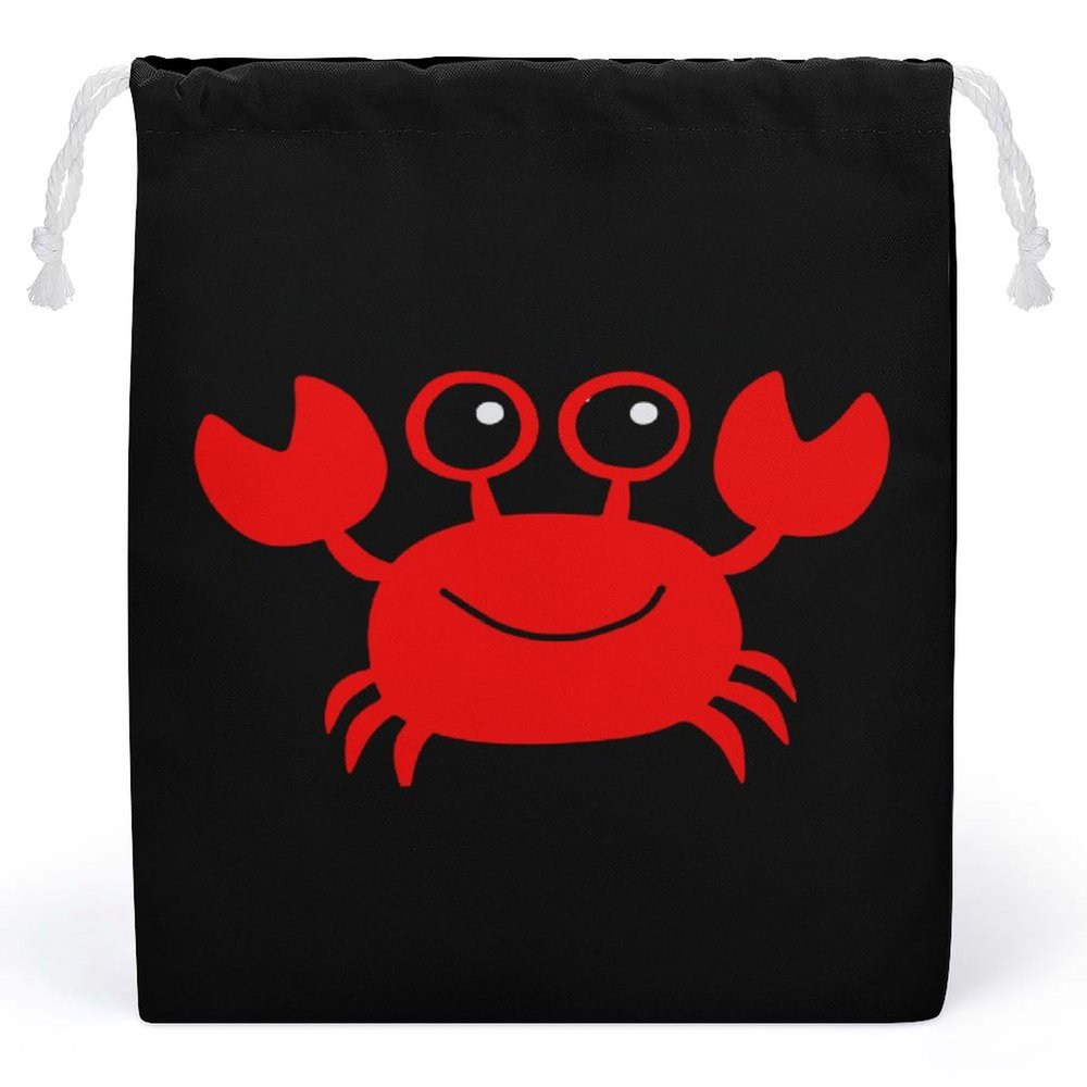 Cute Crab Drawstring Bags Canvas Candy Bags Multipurpose Storage Pouch for Christmas Wedding Party 20 * 25cm