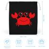 Cute Crab Drawstring Bags Canvas Candy Bags Multipurpose Storage Pouch for Christmas Wedding Party 20 * 25cm view 2