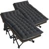 DoCred Oversized XXL Folding Camping Cot with Mattress, 2 Pack Heavy Duty Sleeping Cot Bed Portable Adults Outdoor Bed with Carry Bag, Travel Camp Cots