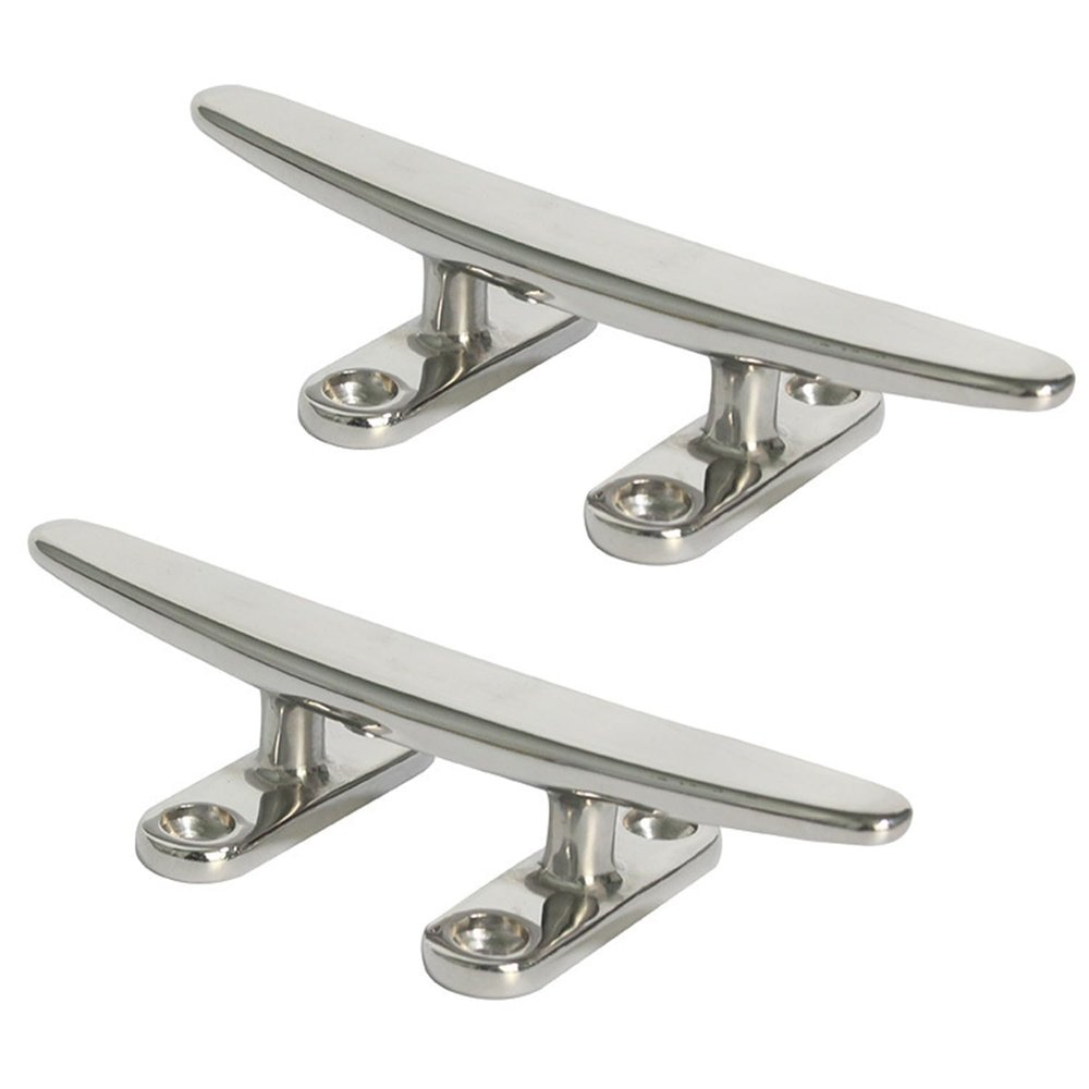 Aiskay Boat Cleat, Small Dock Cleat 10 inch Open Base, Heavy Duty 316 Stainless Steel