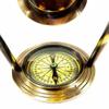 Antique Brass Compass Tabletop Maritime Compass with Clock Navigation Tool for Hiking Tracking Travelling & Camping view 2