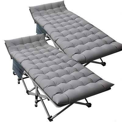 DoCred Oversized XXL Folding Camping Cot with Mattress, 2 Pack Heavy Duty Sleeping Cot Bed Portable Adults Outdoor Bed with Carry Bag, Travel Camp Cots