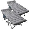 DoCred Oversized XXL Folding Camping Cot with Mattress, 2 Pack Heavy Duty Sleeping Cot Bed Portable Adults Outdoor Bed with Carry Bag, Travel Camp Cots