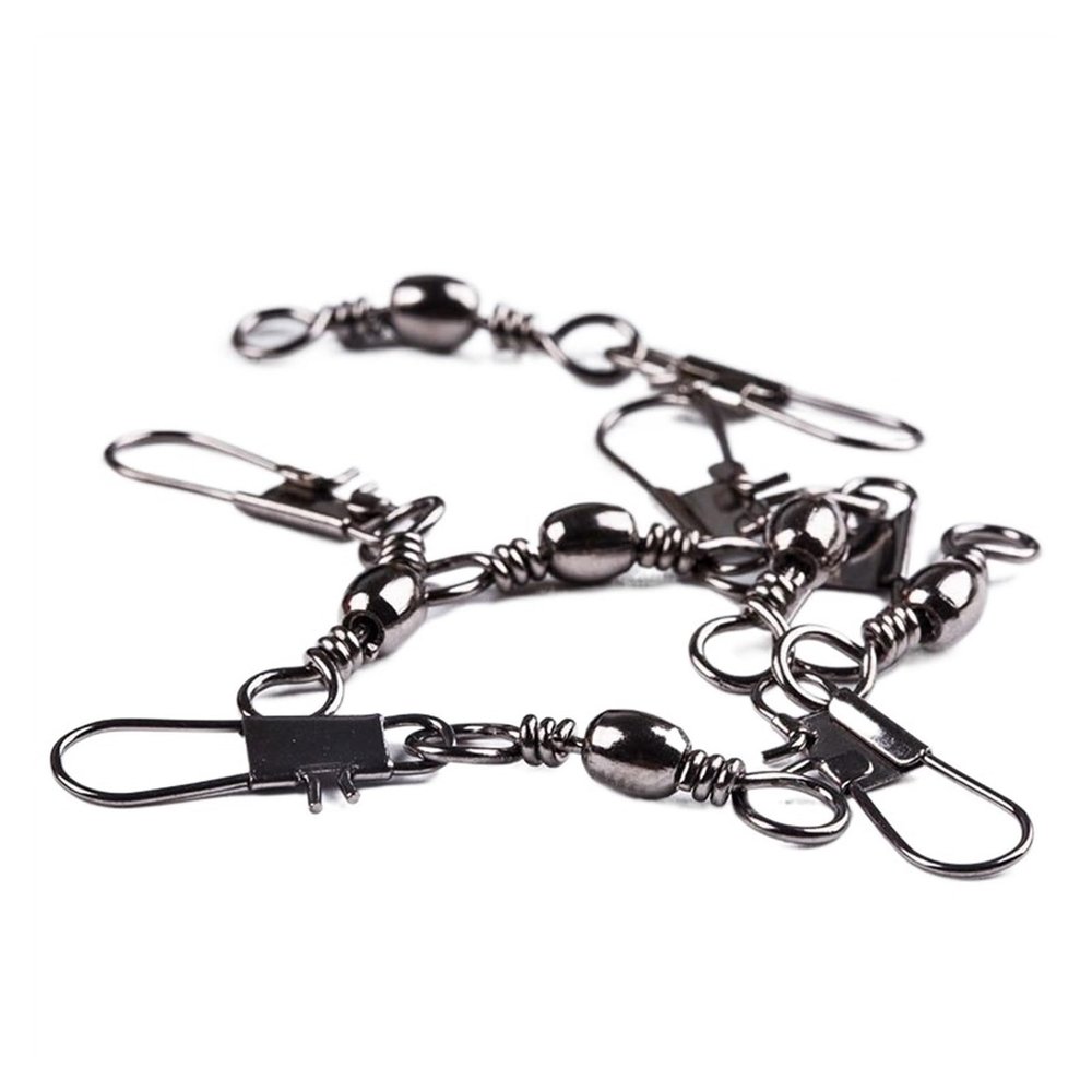 HARAY Fishing Hook 4 Size 100pcs/Pack Fishing Connector Pin Bearing Rolling Swivel Snap Fastlock Clips Fishhook Fishing Tackle Accessories Fishing Pliers (Size : 4)