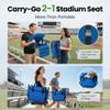 HIGH POINT SPORTS Foldable Stadium Seats for Bleachers with Back Support, 2PCS Bleacher Seats Chairs with Back and Cushion, Portable Folding Stadium Chairs with Armrest, Blue view 4