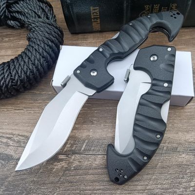 10.4in Unisex Adult Lockback Folding Knife - Tri-Ad Lock Pocket Knife with AUS8 Steel blade and Nylon Glass Fiber HandleThumb Plate and Belt Clip, for EDC Camping Hunting Survival