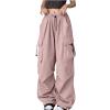 Cargo Pants Women Fashion Wide Leg Pants Parachute Elastic High Waist Baggy Casual Jogger Loose Teen Girls Y2K Trousers view 1