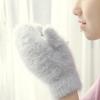 ECYC Women Faux Fur Mittens, Winter Warm Mittens Faux Fur Gloves for Women view 2