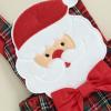 Hnyenmcko Newborn Baby Girl Christmas Clothes Infant Red Plaid Romper Dress Ruffle Long Sleeve Ribbed Bodysuit Headband Set (Skirt Set-Red, 0-3 Months) view 4