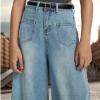 Women Jeans High Waisted Trendy Stretch Boyfriend Baggy Jeans Straight Wide Leg Casual Denim Pants Teen Girls Trousers view 4