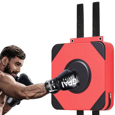 30/40cm Wall Mounted Punching Bag Wall Boxing Pads Pressure Mounted Punching Pad Punch Boxing Bag Mat,Quiet Adjustable Height Fabric Solid (Color : Red, Size : 15.7"x15.7"x3.9")