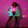 YNYW Womens Girls Sparkling Sequins Led Light Jacket For Xmas Christmas Fancy Outdoor Evening Festival Party Costume (M) view 3
