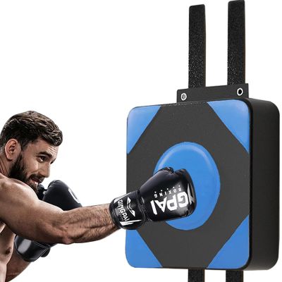 30/40cm Wall Mounted Punching Bag Wall Boxing Pads Pressure Mounted Punching Pad Punch Boxing Bag Mat,Quiet Adjustable Height Fabric Solid (Color : Blue, Size : 15.7"x15.7"x3.9")