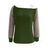 Women Printing Glitter Mesh Bell Long Sleeve Cold Shoulder Splice T-Shirt Blouse Fashion Shiny Club Loose Shirt Tees view 4